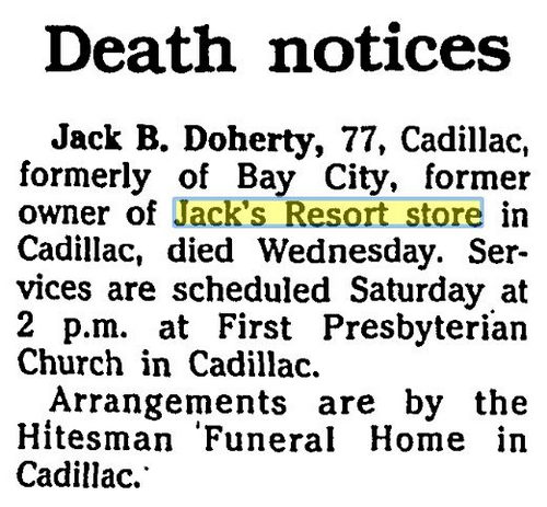 Jacks Resort Store - Dec 1989 Former Owner Passes Away (newer photo)